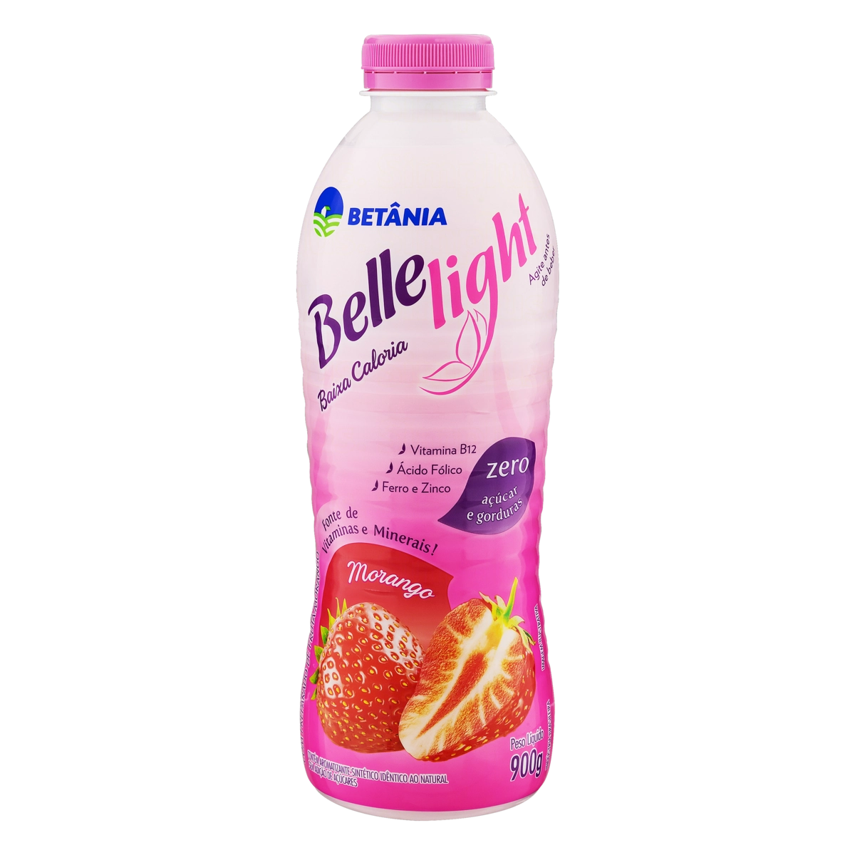 Leite Fermentado Desnatado Morango Light Betânia Belle Garrafa 900g
