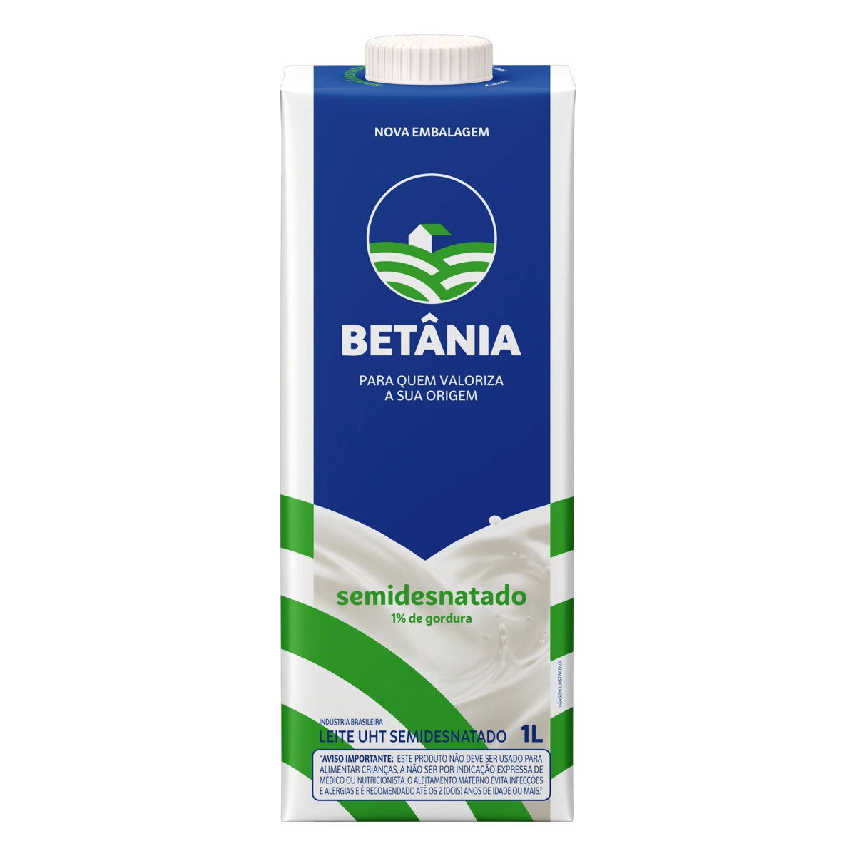 Leite Uht Semidesnatado Betânia Caixa Com Tampa 1l