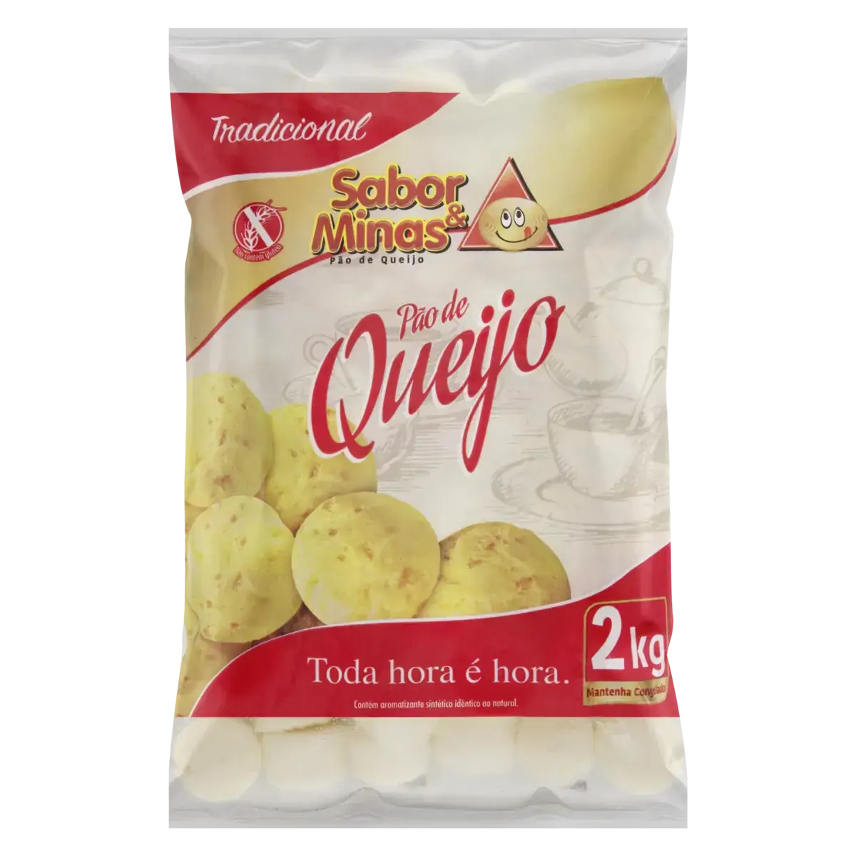 Pão De Queijo Congelado Tradicional Sabor Minas Pacote 2kg