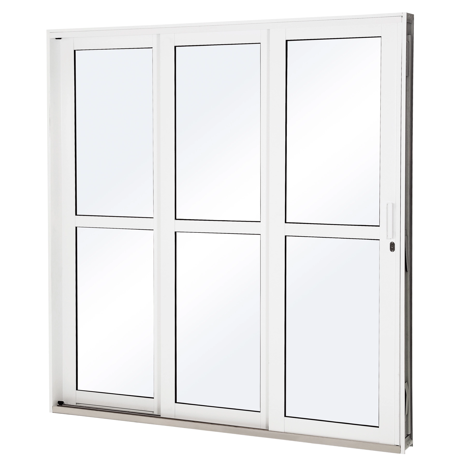 Porta de Correr 3 Folhas Aço Branco 2,13x1,50m Lado Esquerdo Linha Lucasa Facilità Lucasa