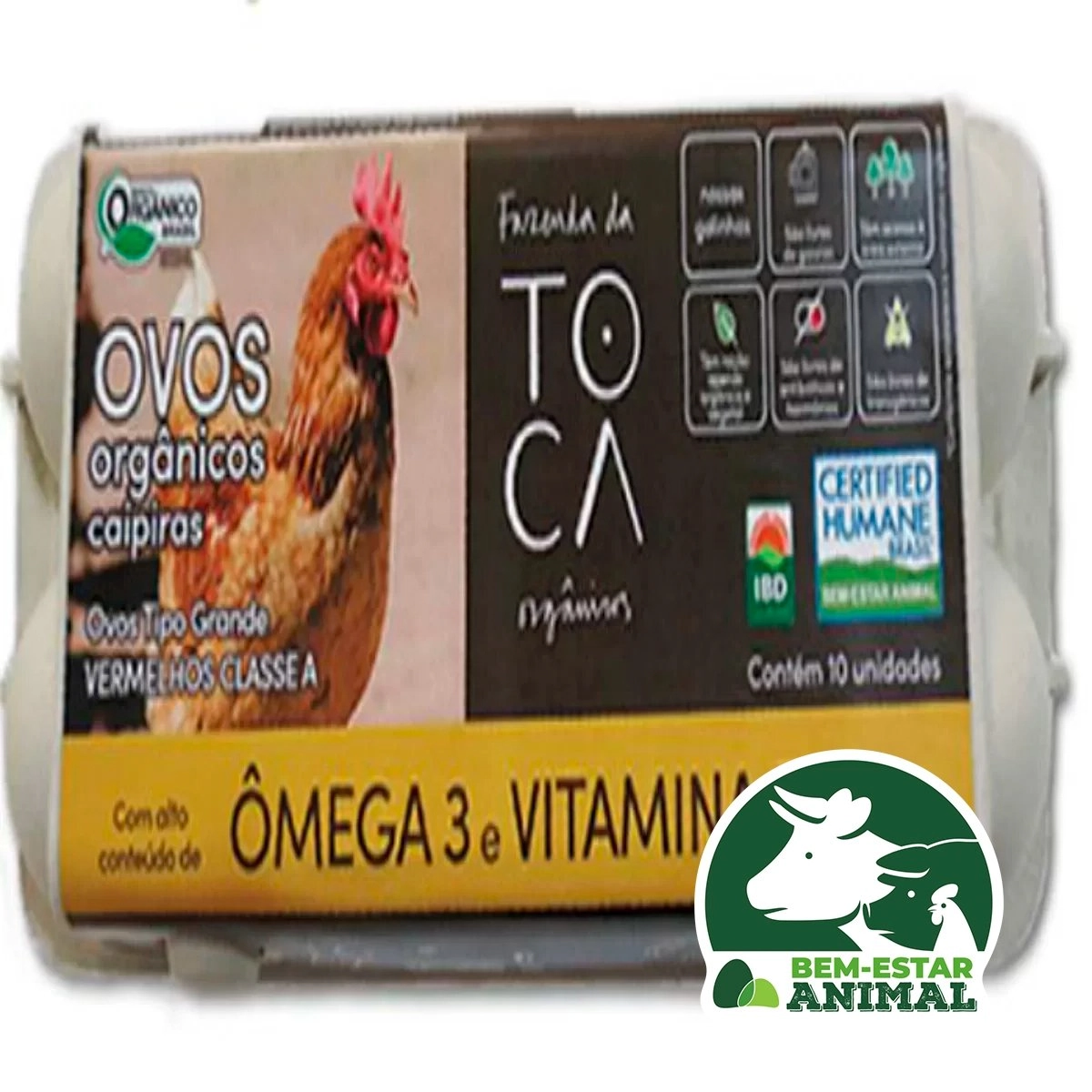 Ovos Orgânicos Ômega 3 com 10 Unidades