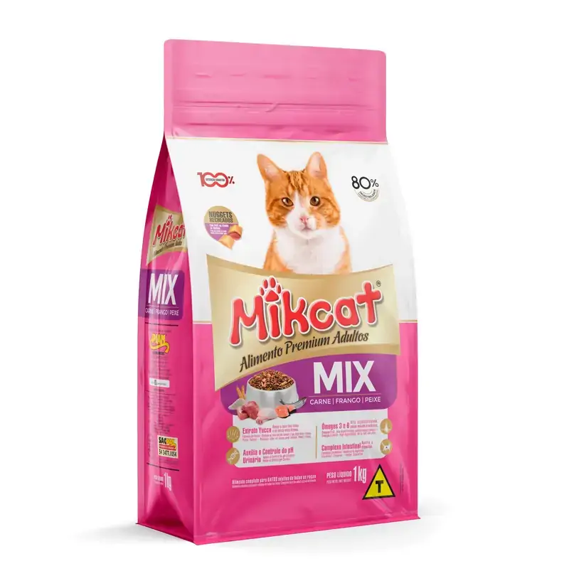 Racao Mik Cat Adulto Mix 1kg