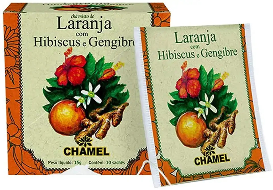 Cha Laranja Com Hibiscus E Gengibre 10sch .