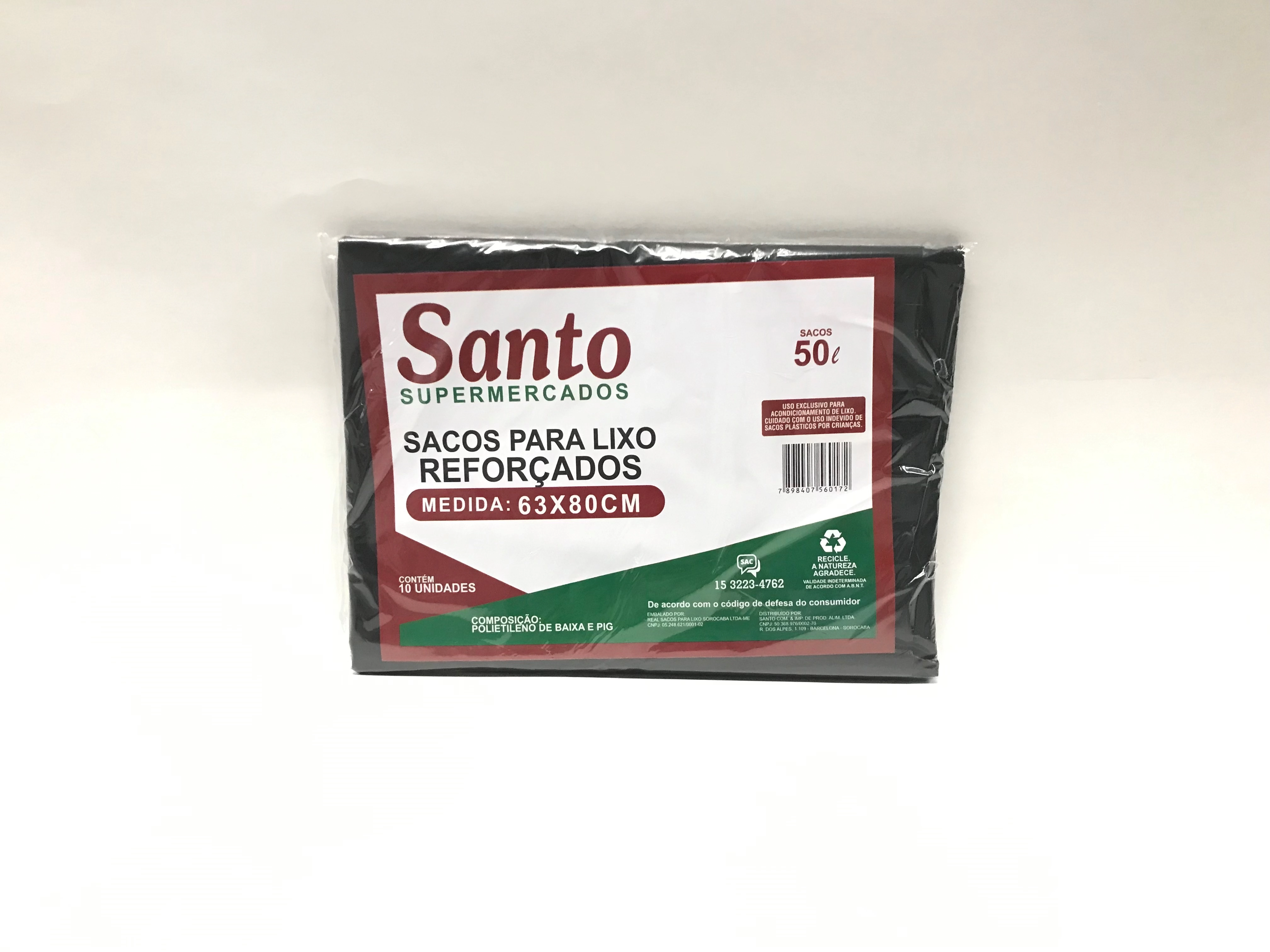 Sacos P/ Lixo Santo 50 Lts 25x10