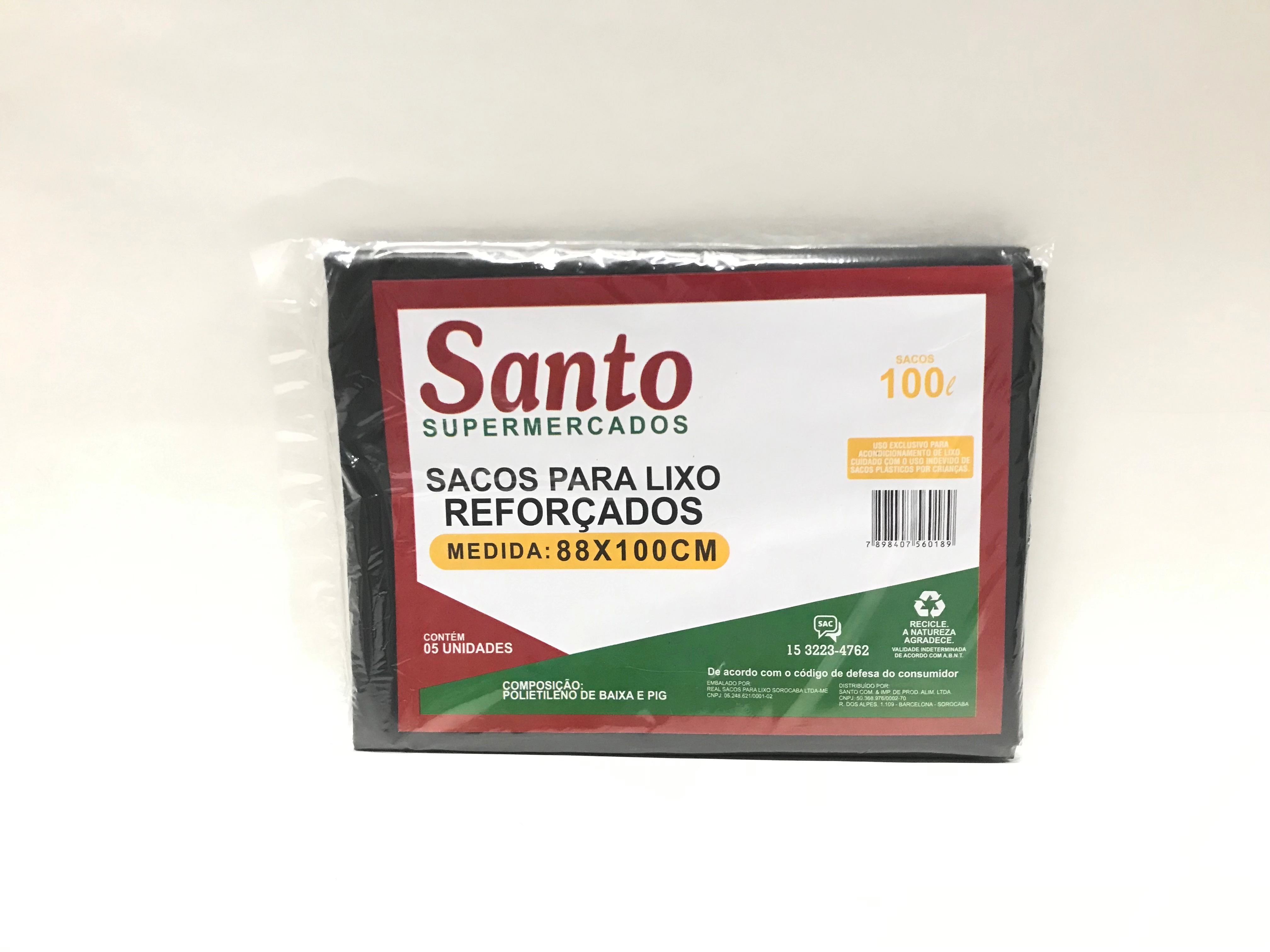 Sacos P/ Lixo Santo 100 Lts 25x5