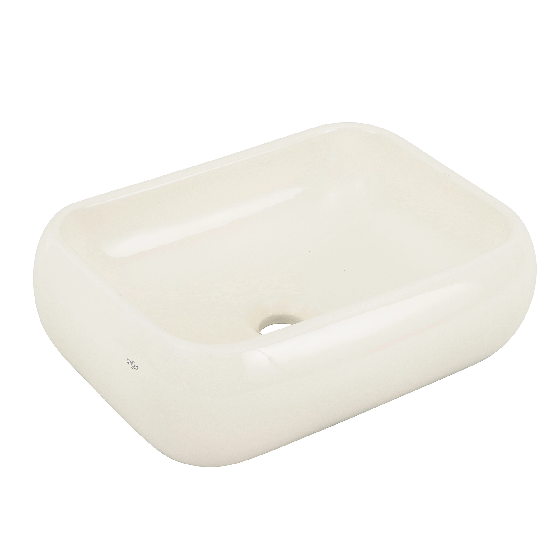 Cuba para Banheiro de Apoio Louça Retangular Palha 41x31cm Cannes Sensea