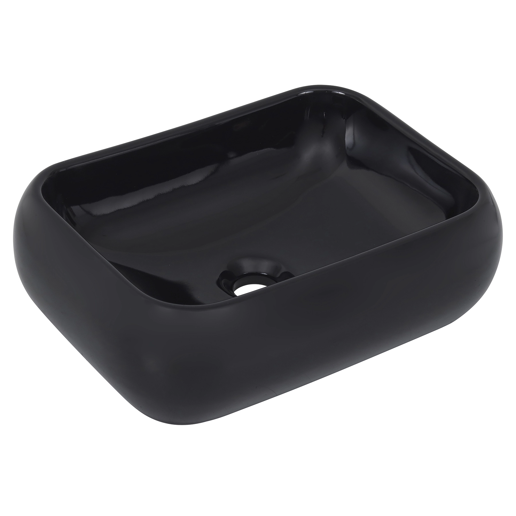 Cuba para Banheiro de Apoio Louça Retangular Preta 41x31cm Cannes Sensea