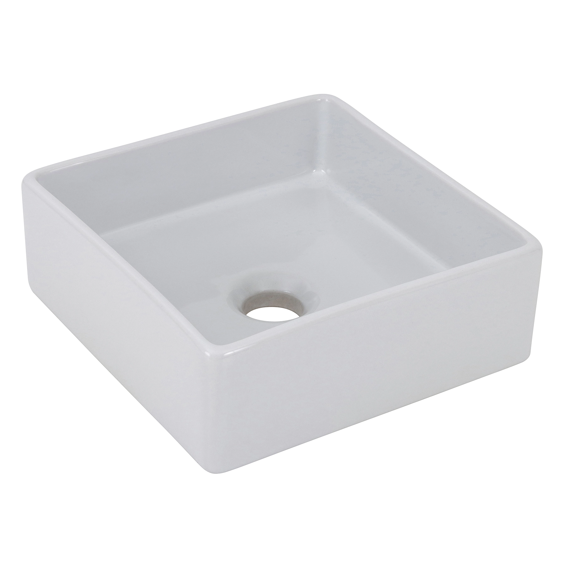Cuba para Banheiro de Apoio Louça Quadrada Cinza Claro 30x30cm Nice Sensea