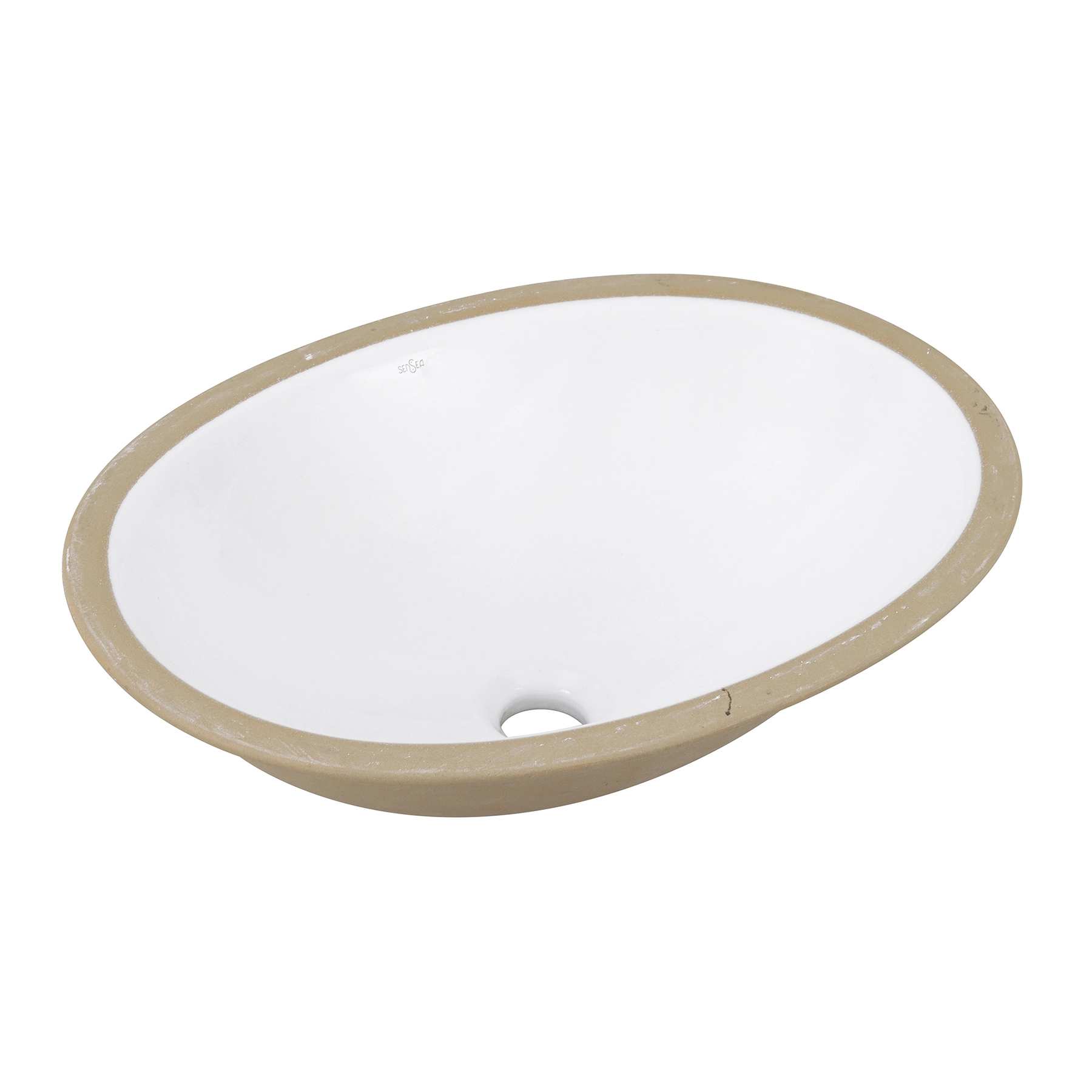 Cuba para Banheiro de Embutir Louça Oval Branca 49x36cm IL6LM Sensea
