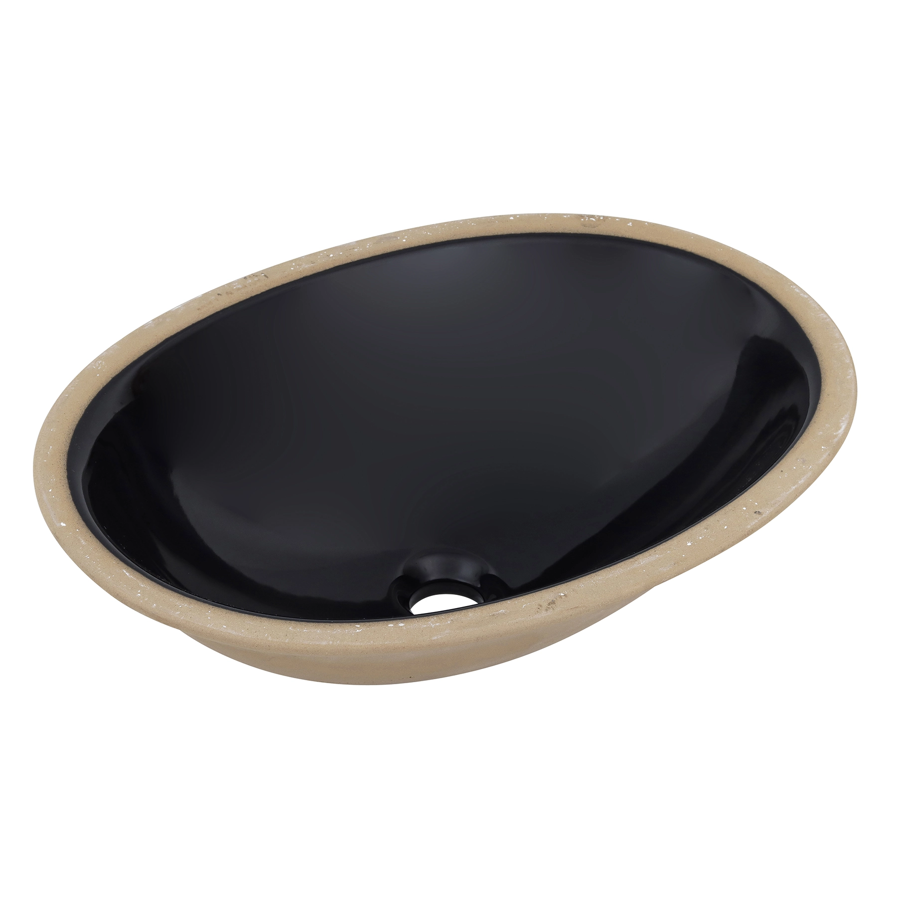 Cuba para Banheiro de Embutir Louça Oval Preta 49x36cm IL6LM Icasa