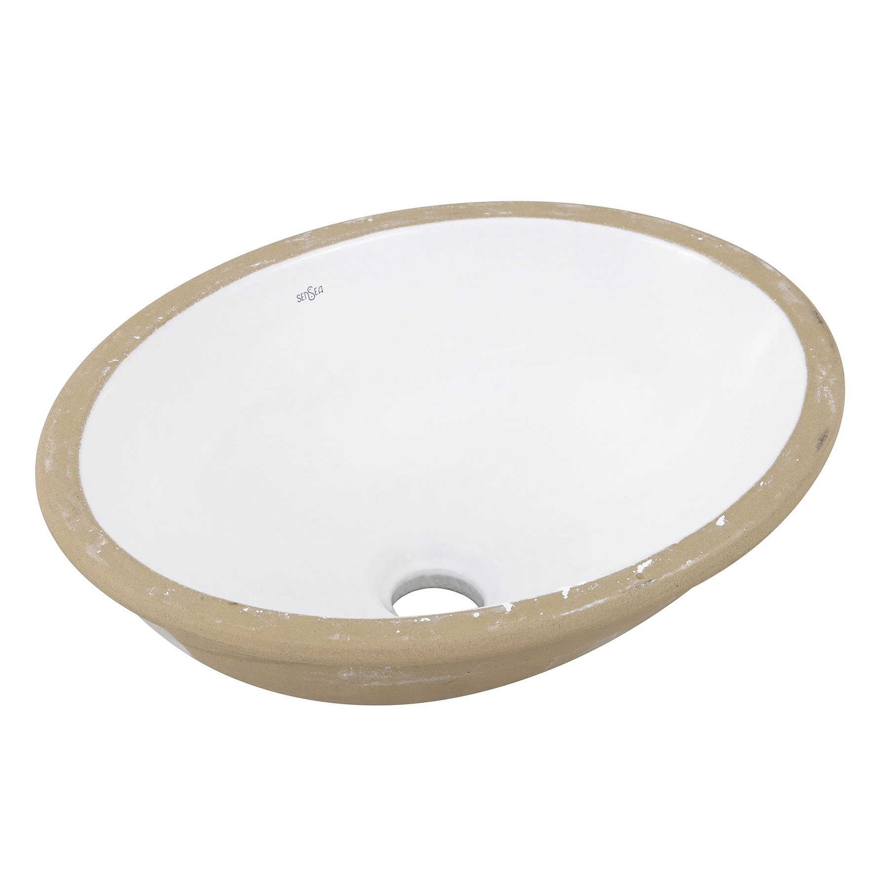 Cuba para Banheiro de Embutir Louça Oval Branca 40x30cm IL65LM Sensea