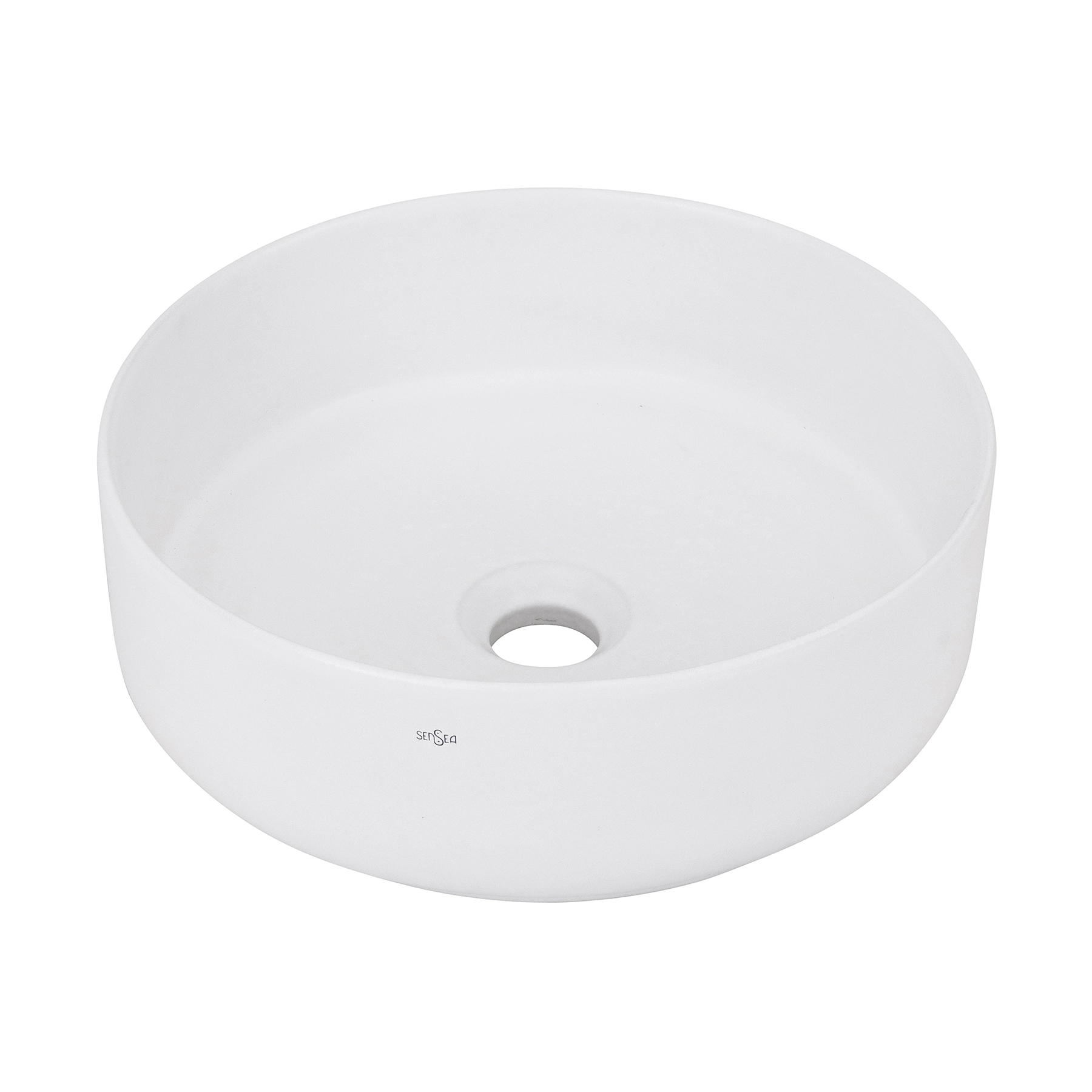 Cuba de Apoio Redonda Valência 35x35cm Branco Matte Sensea