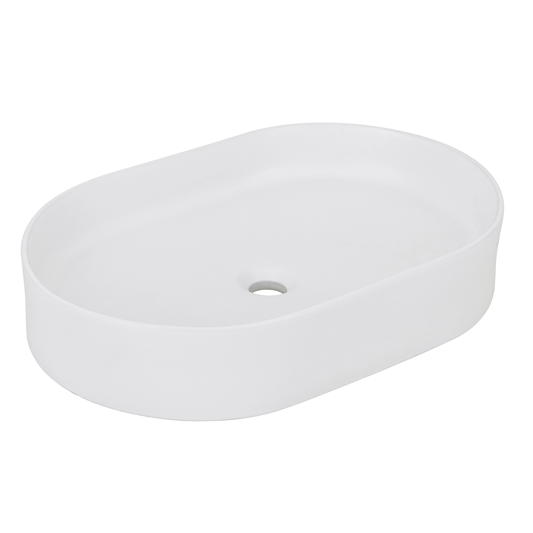 Cuba para Banheiro de Apoio Louça Oval Branca Fosca 58x39cm Barcelona Sensea