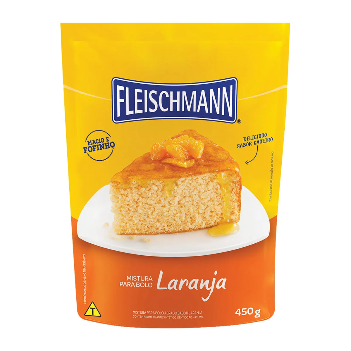 Mistura Para Bolo Cremoso Laranja Fleischmann Sachê 450g