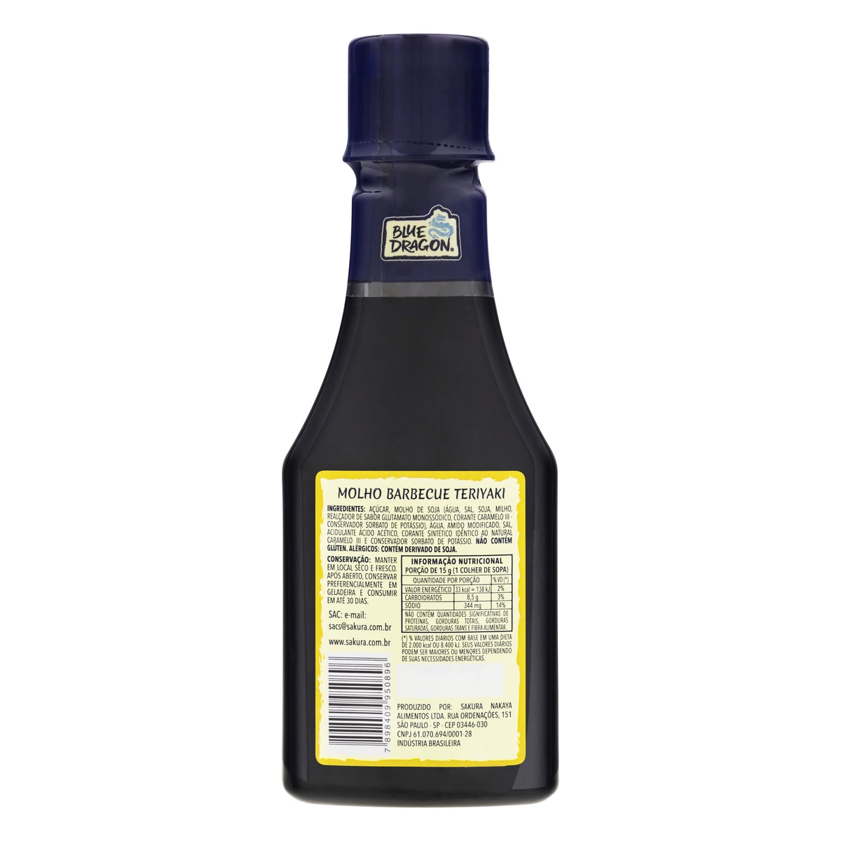 Molho Barbecue Teriyaki Blue Dragon Squeeze 233g