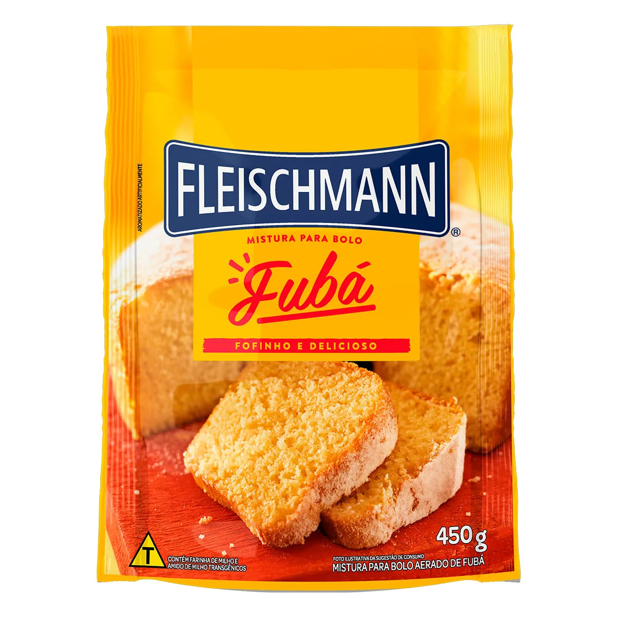Mistura para Bolo Aerado Fubá Fleischmann Sachê 450 g
