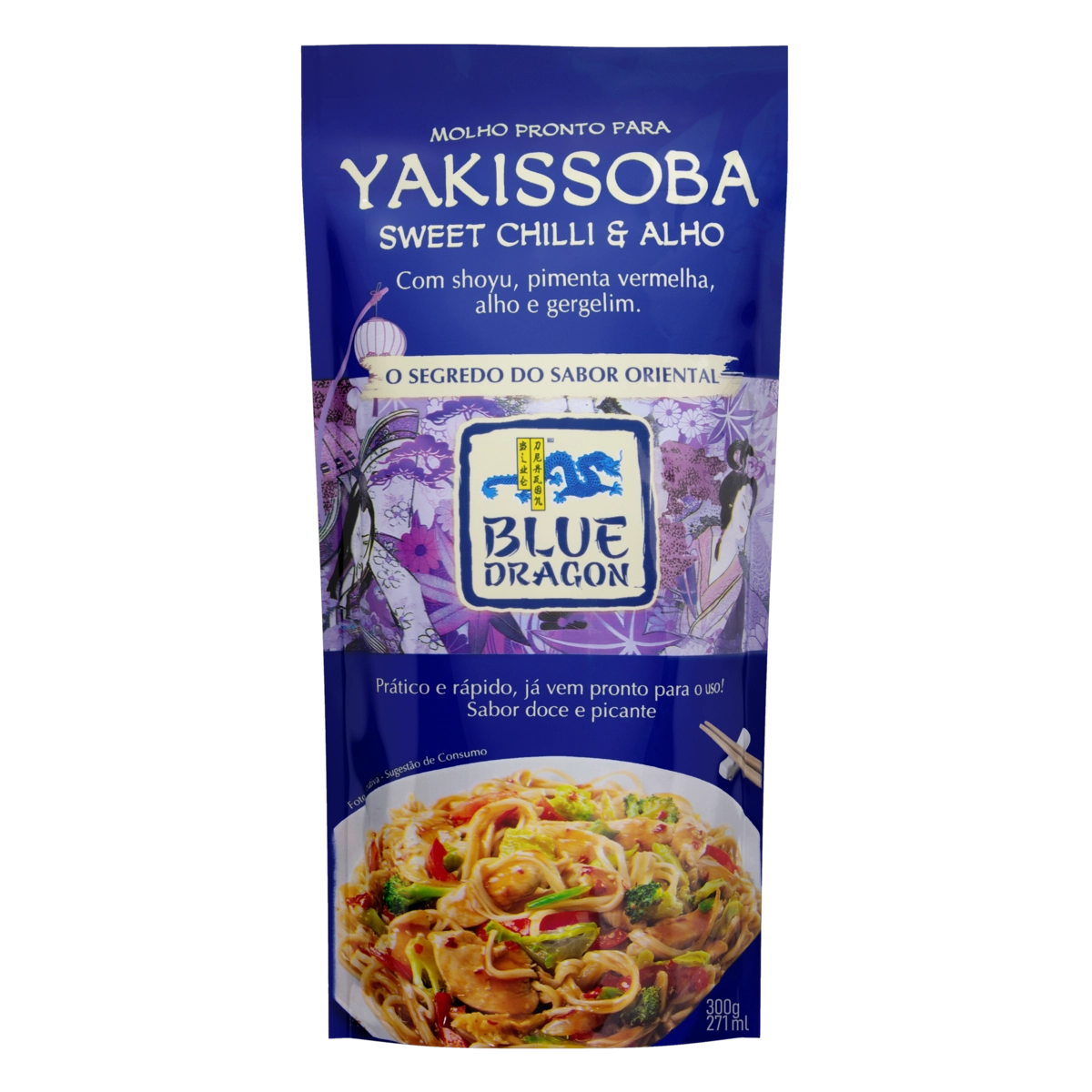 Molho Para Yakissoba Sweet Chilli E Alho Blue Dragon Sachê 277ml