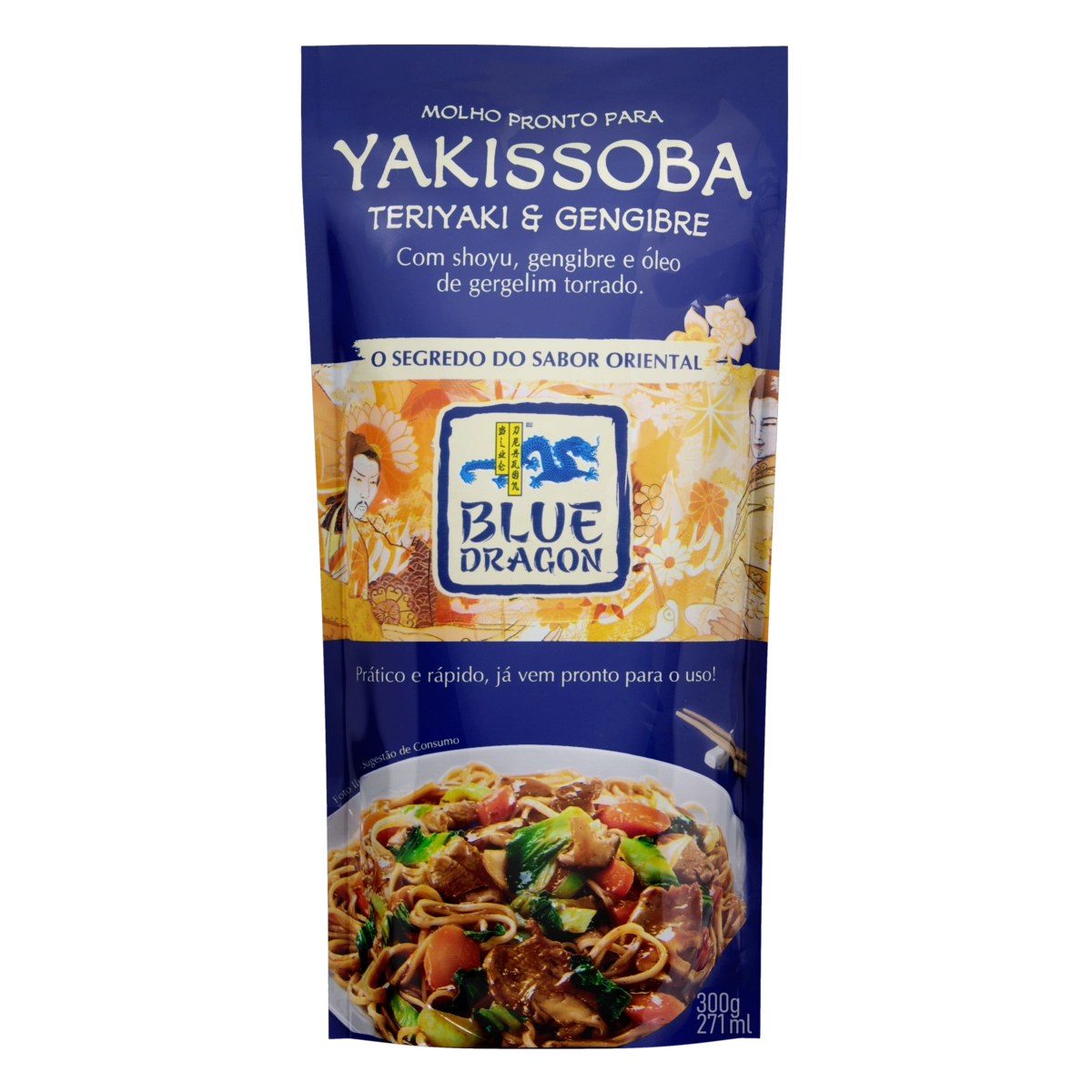 Molho Para Yakissoba Teriyaki E Gengibre Blue Dragon Sachê 271ml
