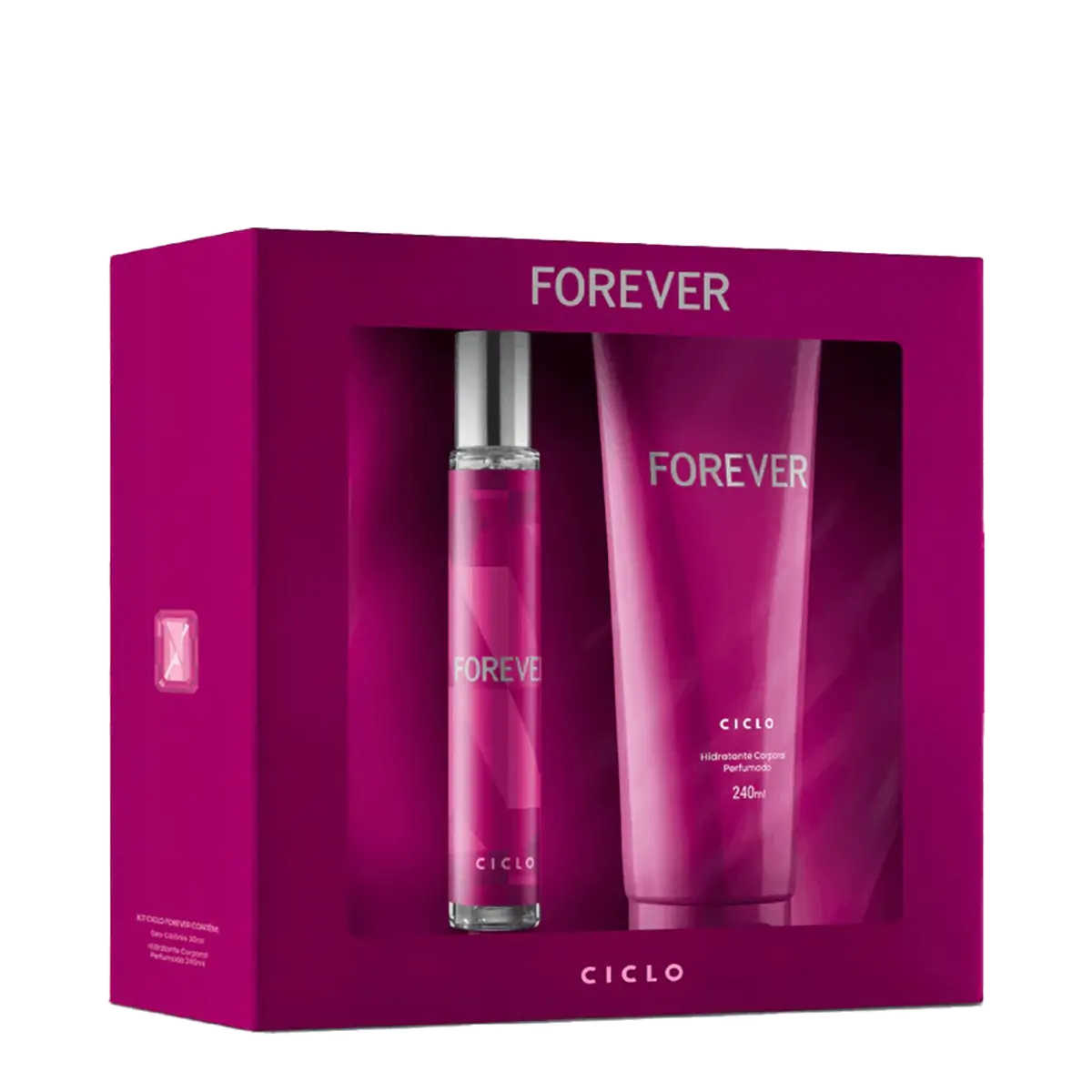 Kit Deo Colônia Forever 30ml Loção Hidratante Forever Ciclo 240ml