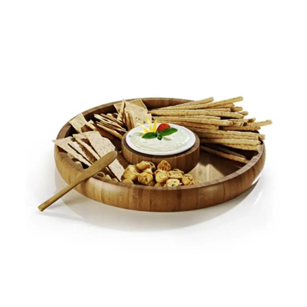 Conjunto Petiscos E Pate Bambu Ceramica Atlanta 3pcs Welf