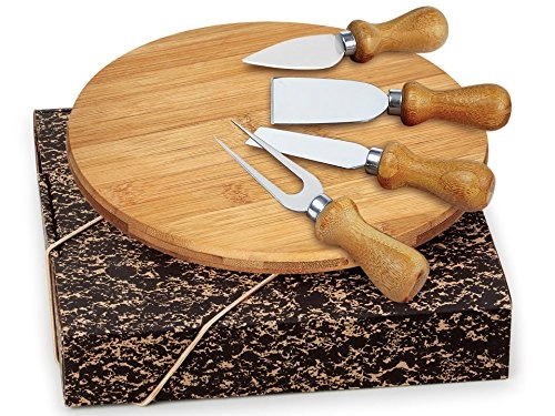 Conjunto para Queijo em Bambu e INOX Cordoba 5 Peças WELF PD-15043