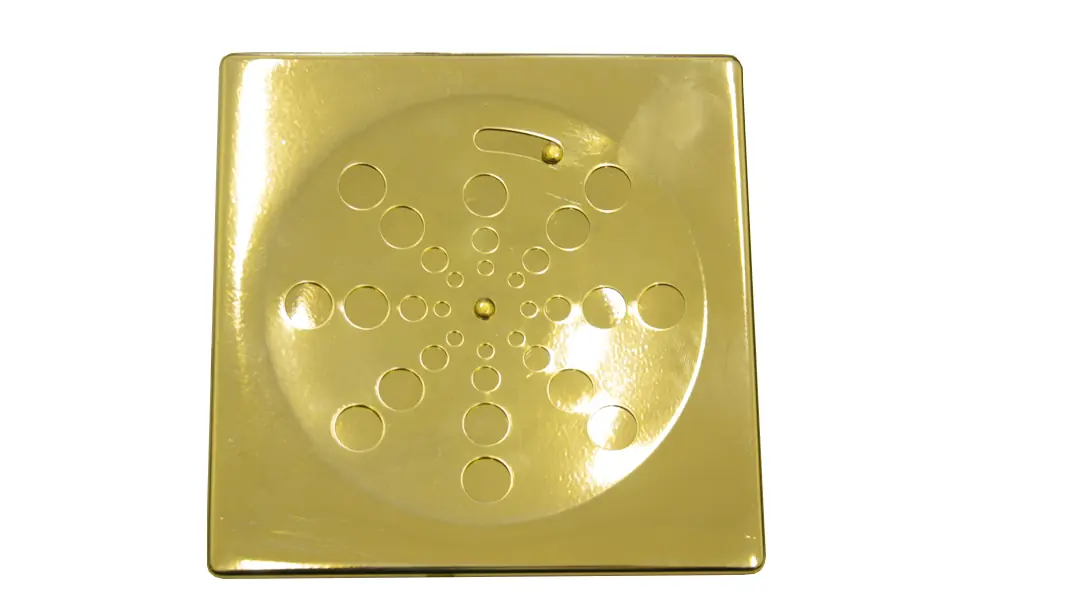 Grelha Para Ralo Dourada Quadrada De 15cm - Estilmax