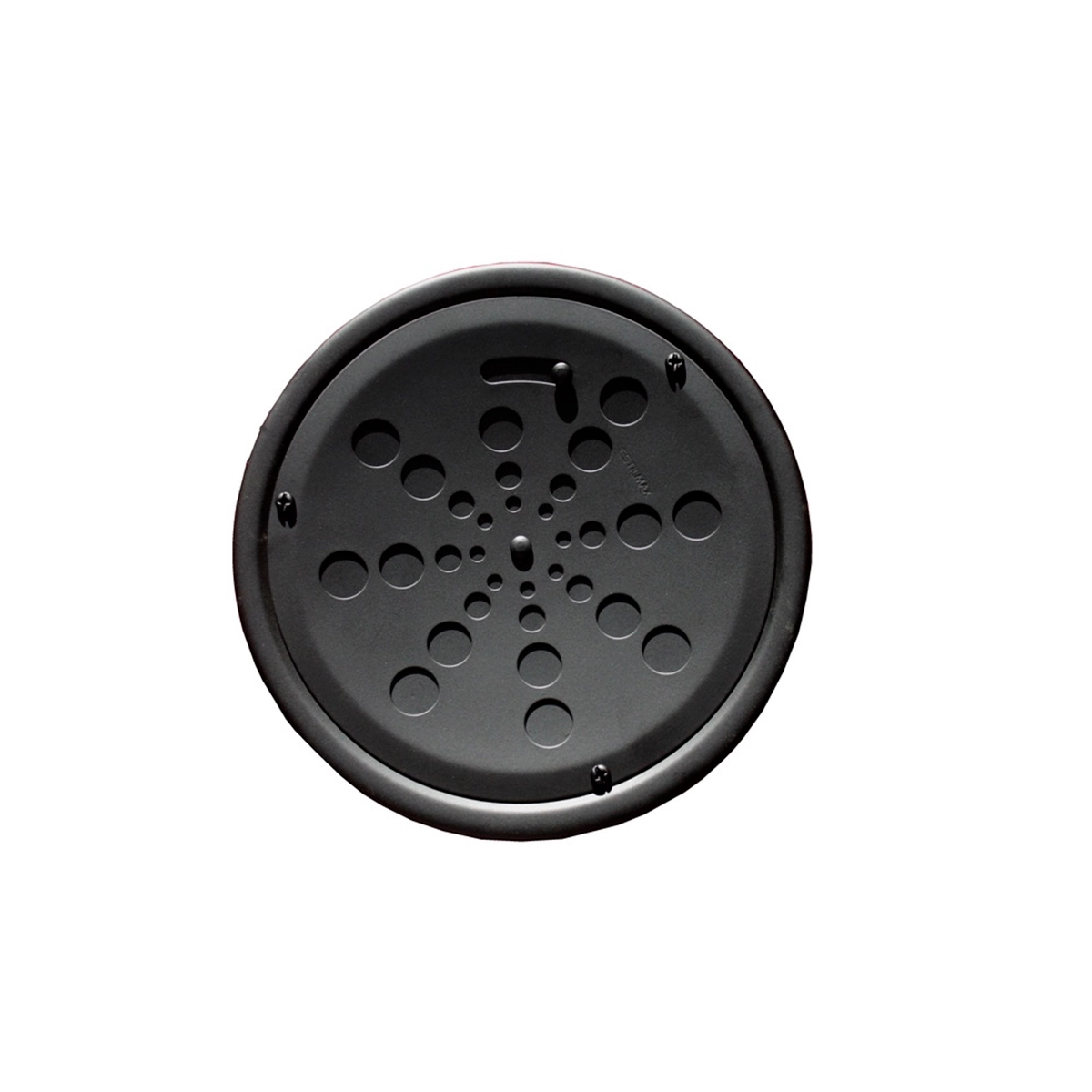 Grelha Redonda Inox Com Caixilho Preto Fosco 10cm - Estilmax