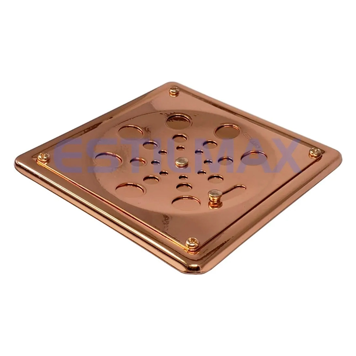 Grelha Quadrada Inox Com Caixilho Rose 10cm - Estilmax