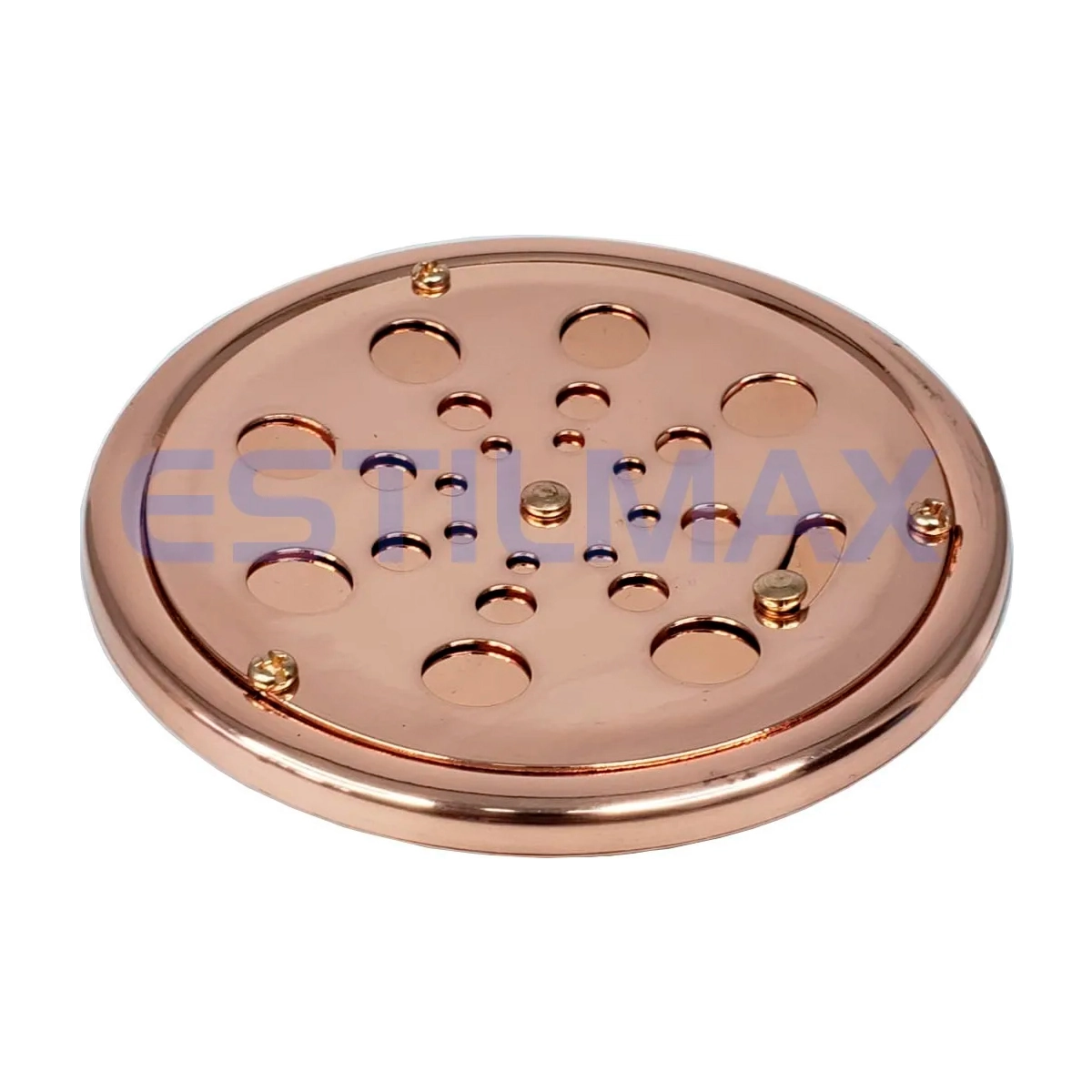 Grelha Redonda Inox Com Caixilho Rose 15cm - Estilmax