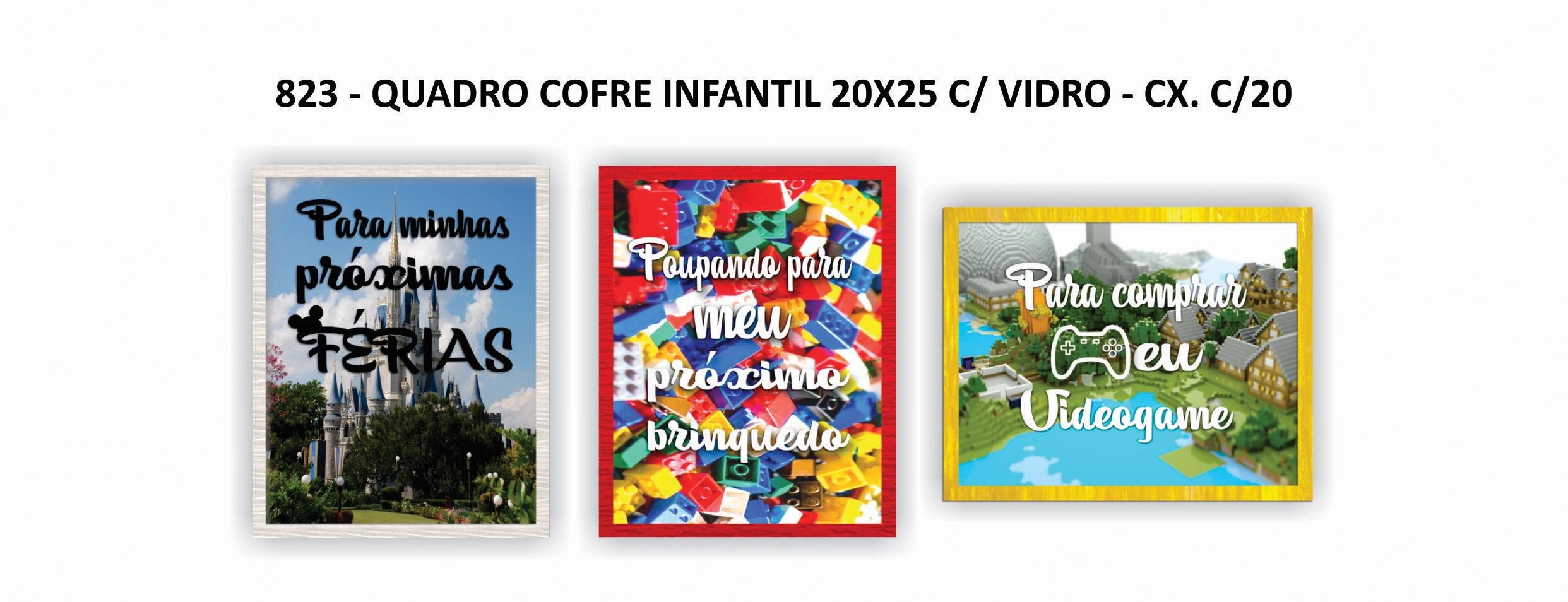 Quadro Cofre 20x25 C Vidro Infantil 823 Art Frame