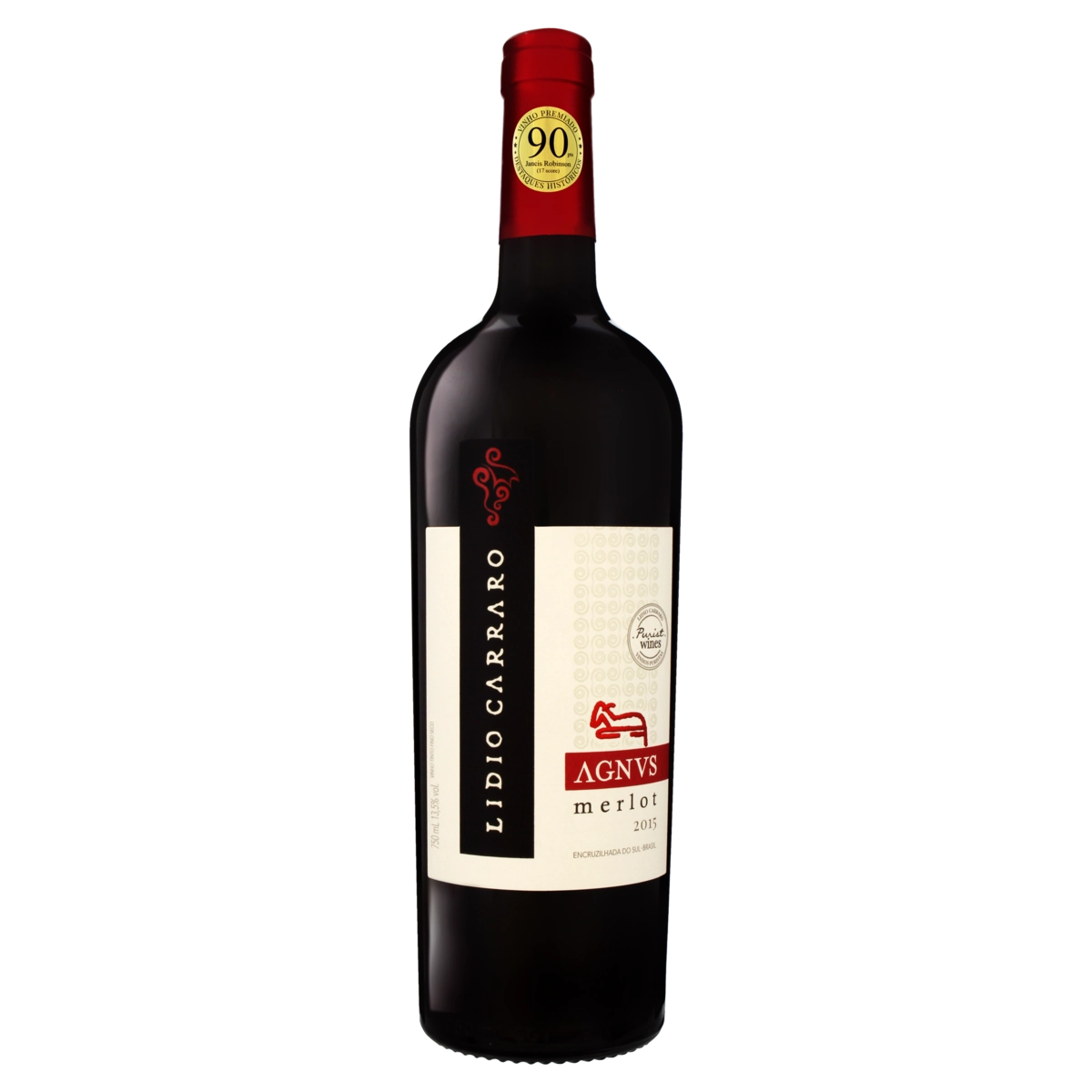 Vinho Brasileiro Tinto Seco Lidio Carraro Agnvs Merlot Encruzilhada Do Sul Garrafa 750ml