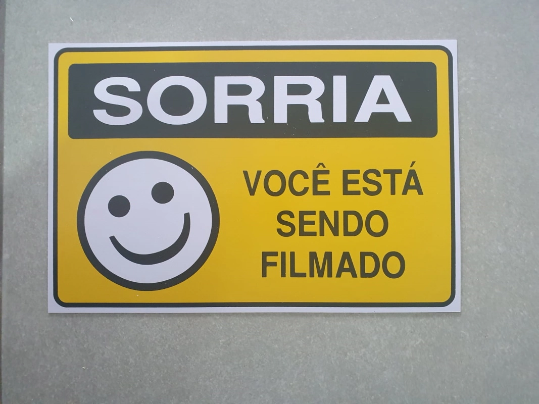 Placa Sorria Vc Esta Sendo Filmado P 24 Vit