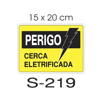 Placa Perigo Cerca Eletrica S219 184 Ja Vit