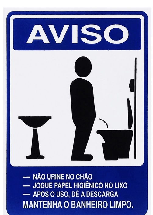Placa Aviso Mantenha O Banheiro Limpo Masc S232 197 Ja