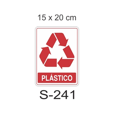 Placa Lixo Reciclavel Plastico S 241 Ja