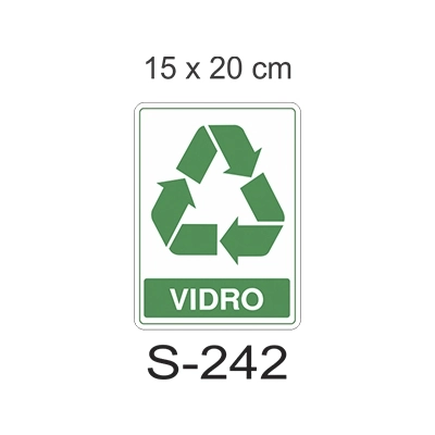 Placa Lixo Reciclavel Vidro S 242 Ja