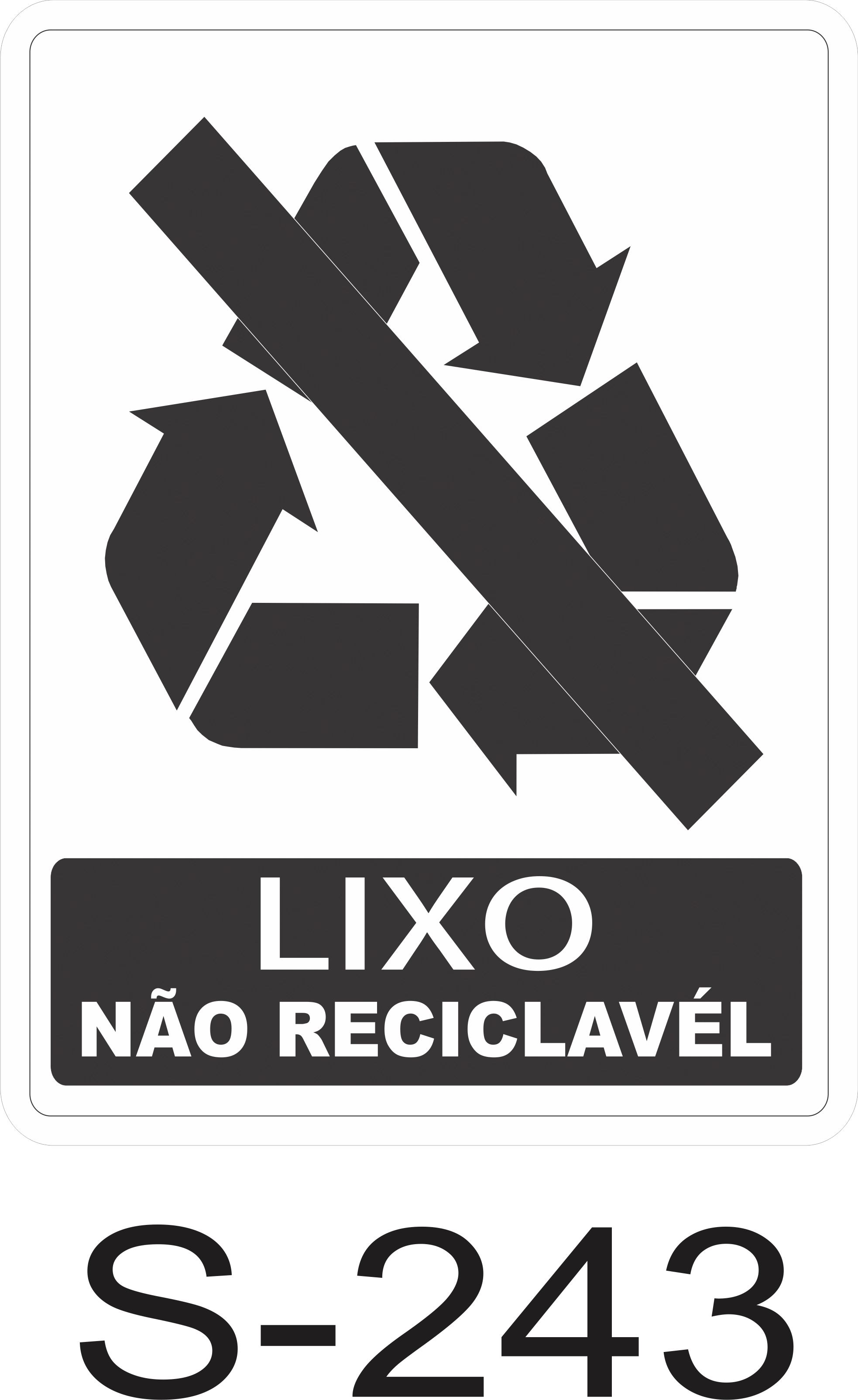 Adesivo Lixo Nao Reciclavel S243 1 J A