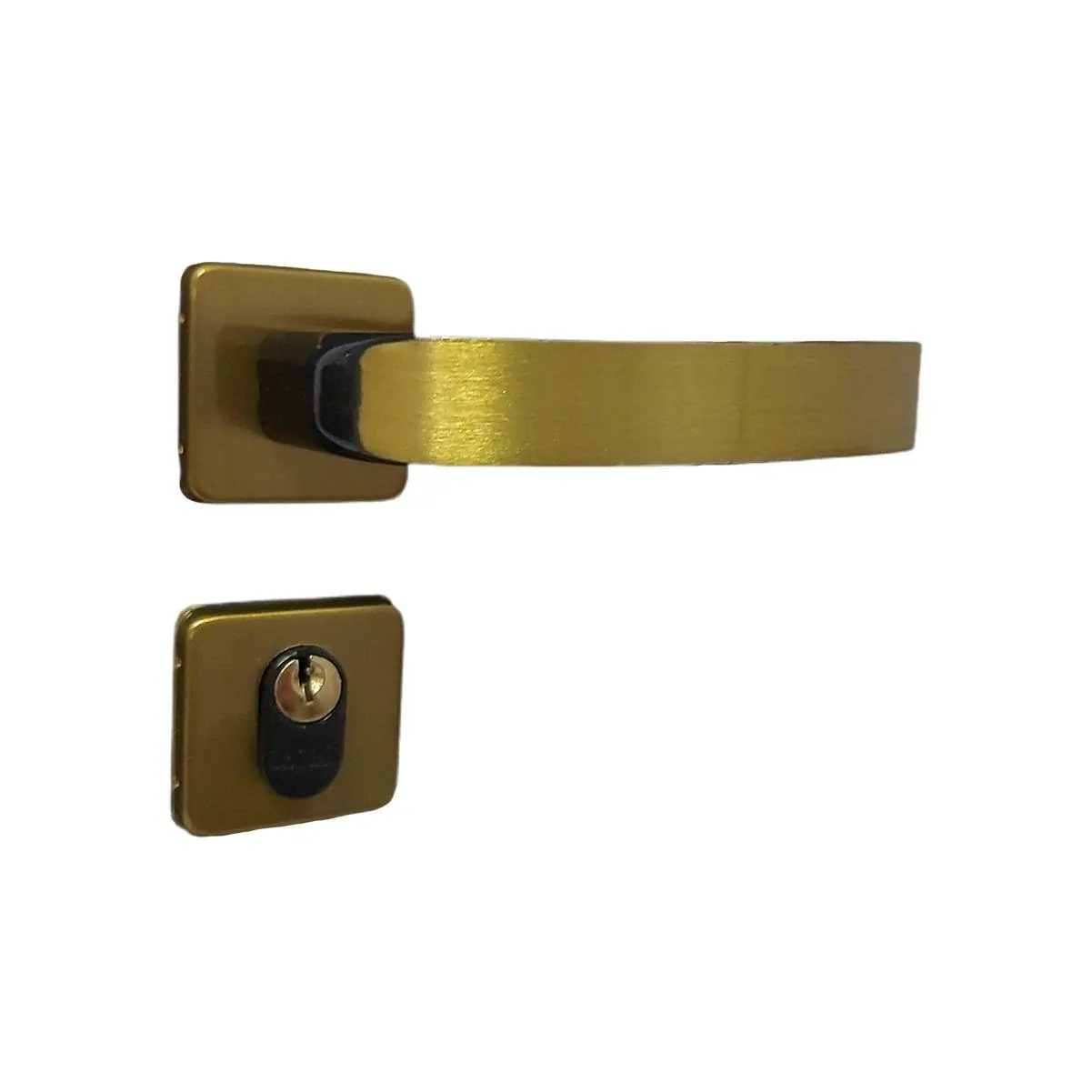 Fechadura Torino Roseta Bronze Latonado Para Porta Externa - Mgm, Tamanho: Externa