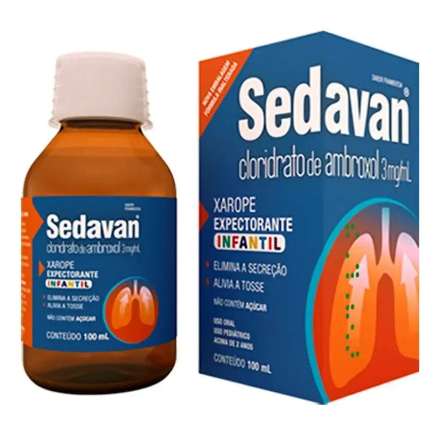Xarope Sedavan Infantil Expectorante 3mg/ml Framboesa Vidfarma Caixa 100ml