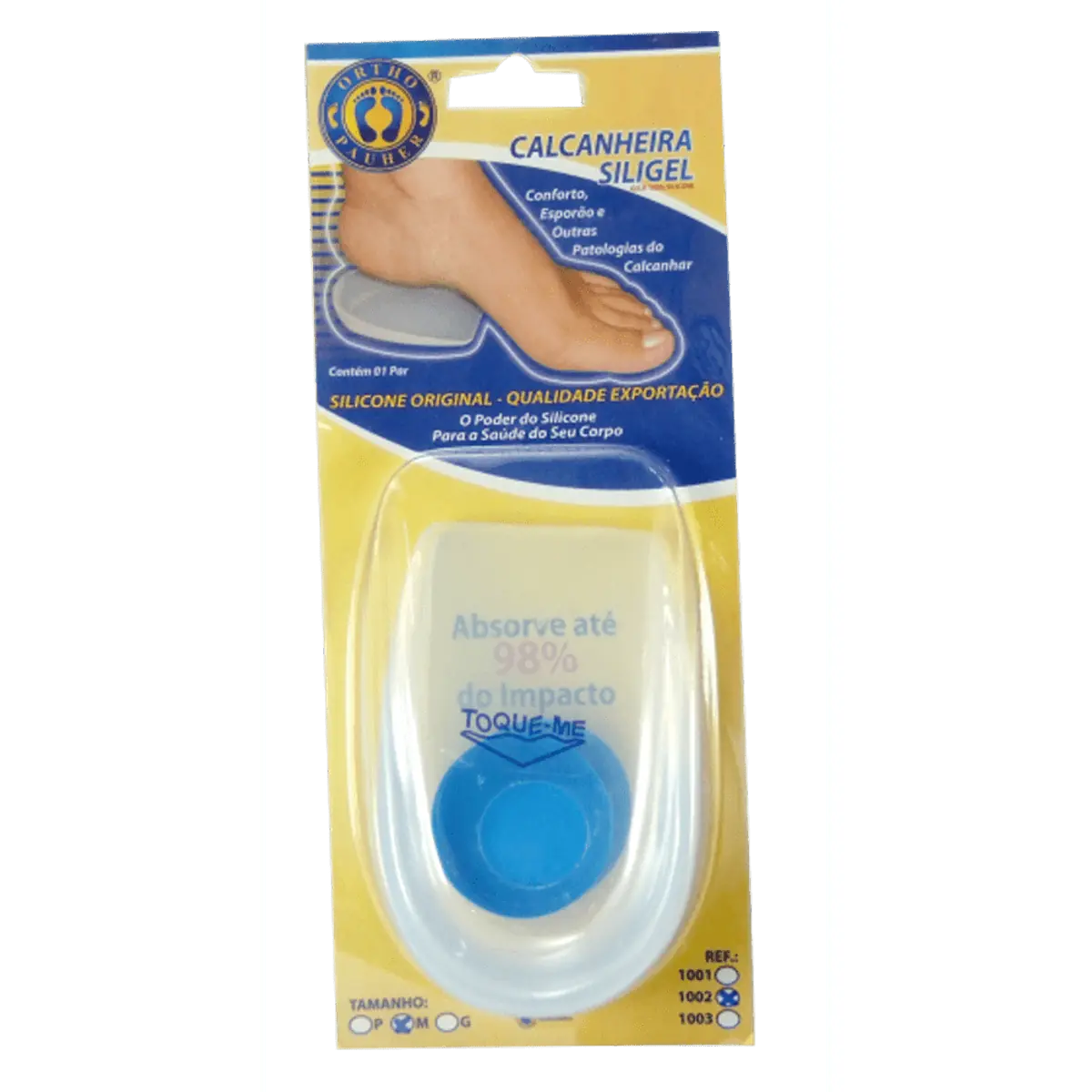 Calcanheira Siligel para Esporão com Ponto Azul Tam M - par