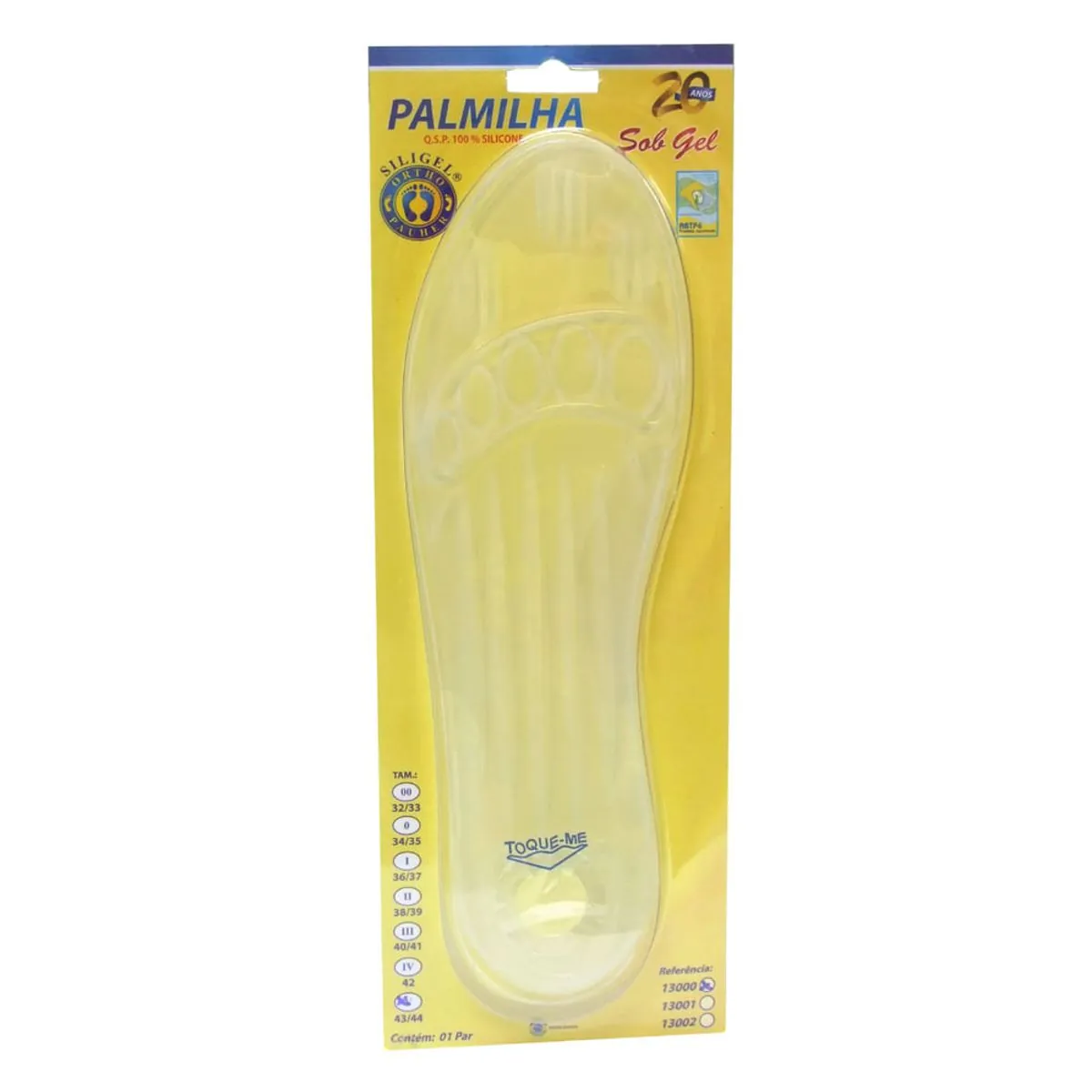 13000 - Palmilha De Silicone Sob Gel - Tam: 32/33