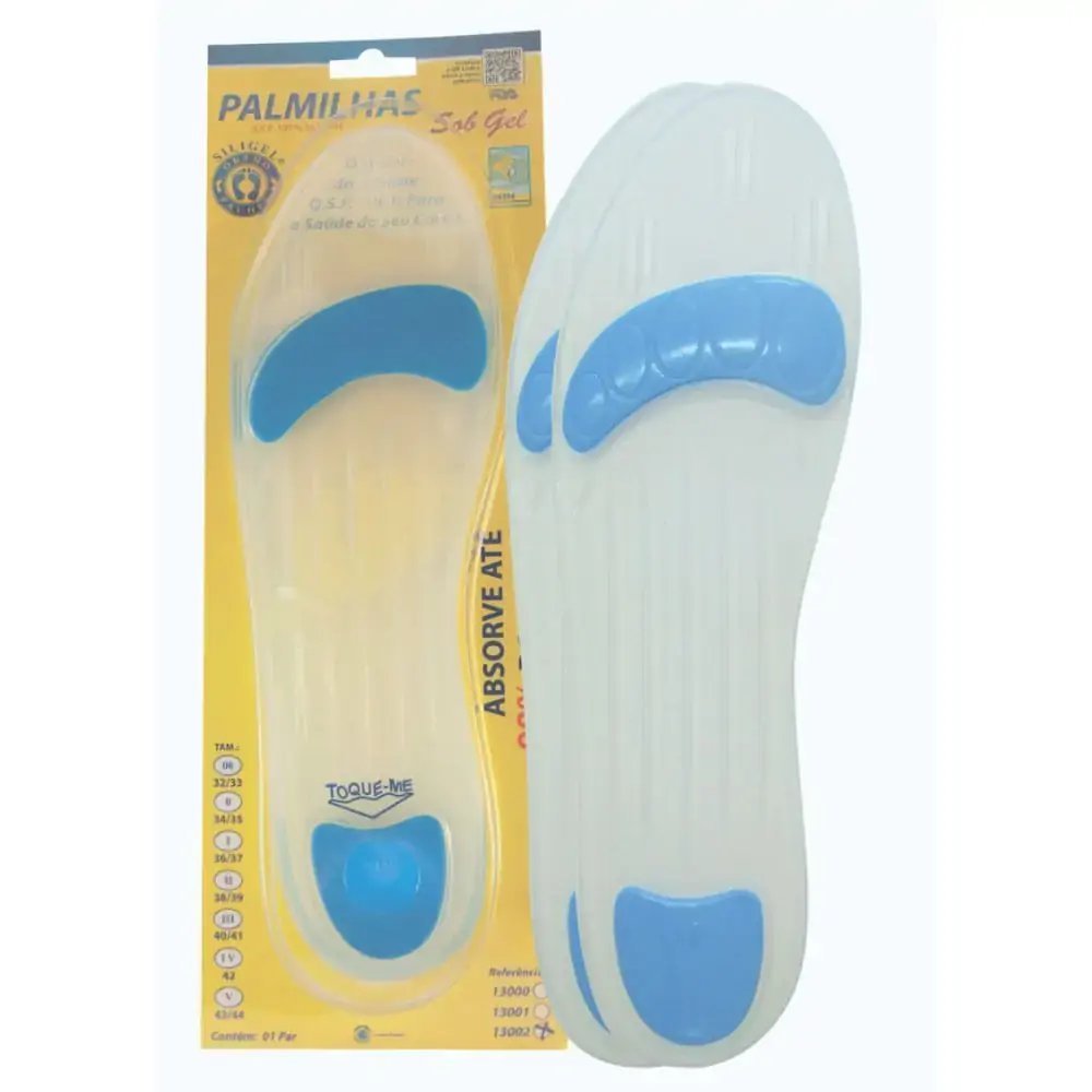 Palmilha de Silicone Sob Gel com Ponto Azul 13002 Orthopauher 34-35