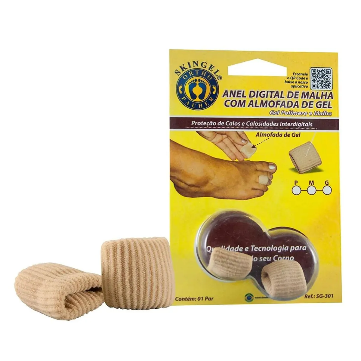 Anel Digital De Malha Com Almofada Gel - Tam G