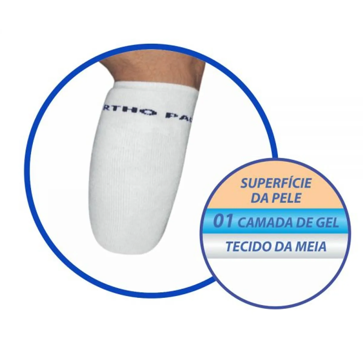 SG701 - Meia Universal C/Gel P/Coto Amputado - Tam: M