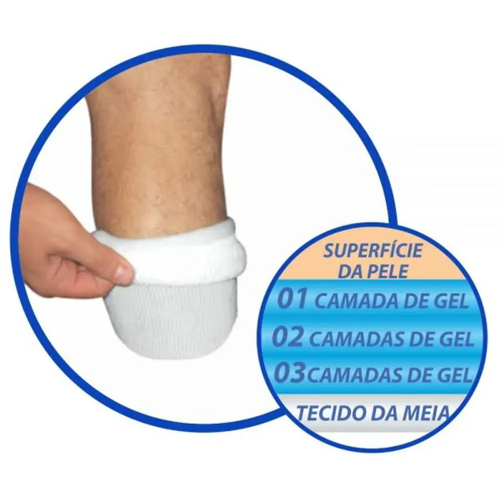SG703 - Meia Master C/Triplo Gel P/Coto - Tam: M
