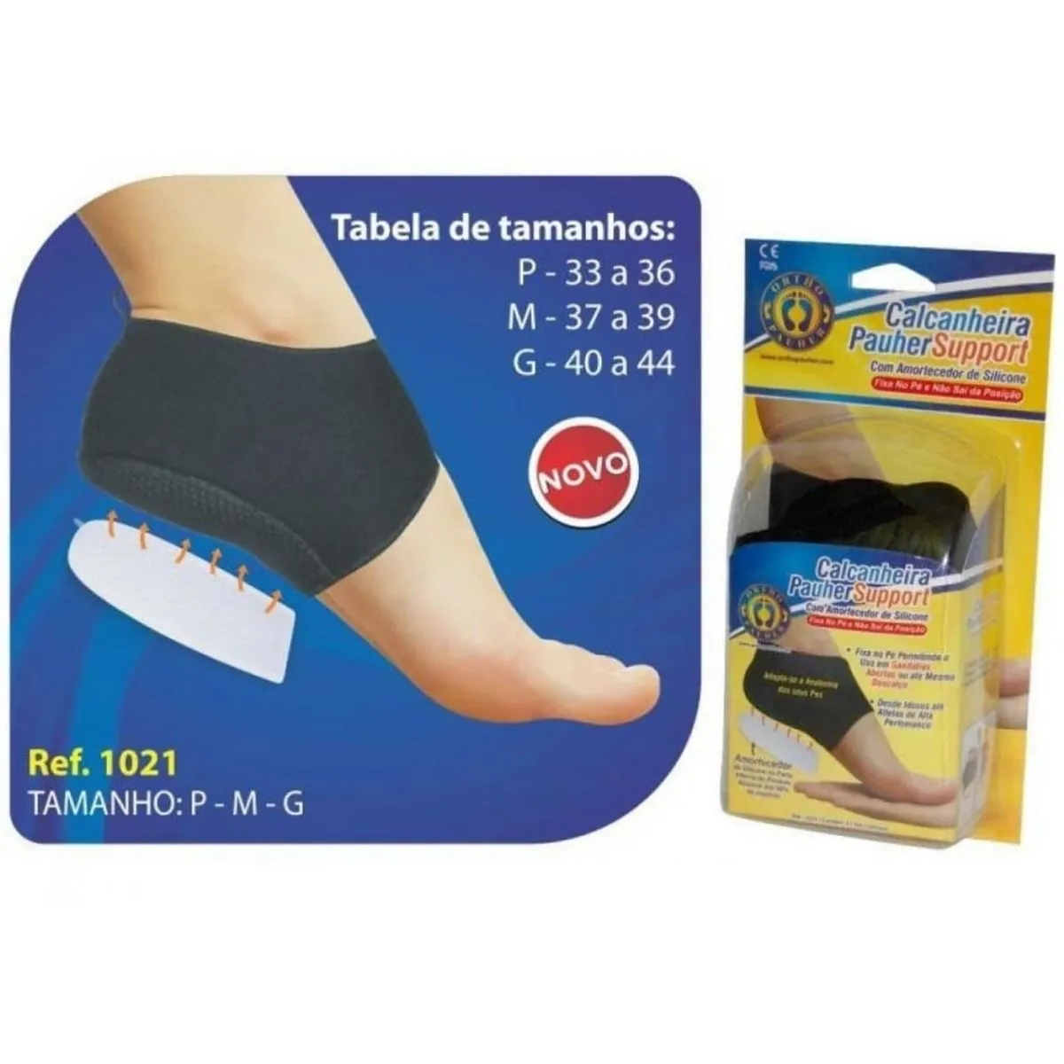 Calcanheira Pauher Support Ortho Pauher Preta Tam G - par