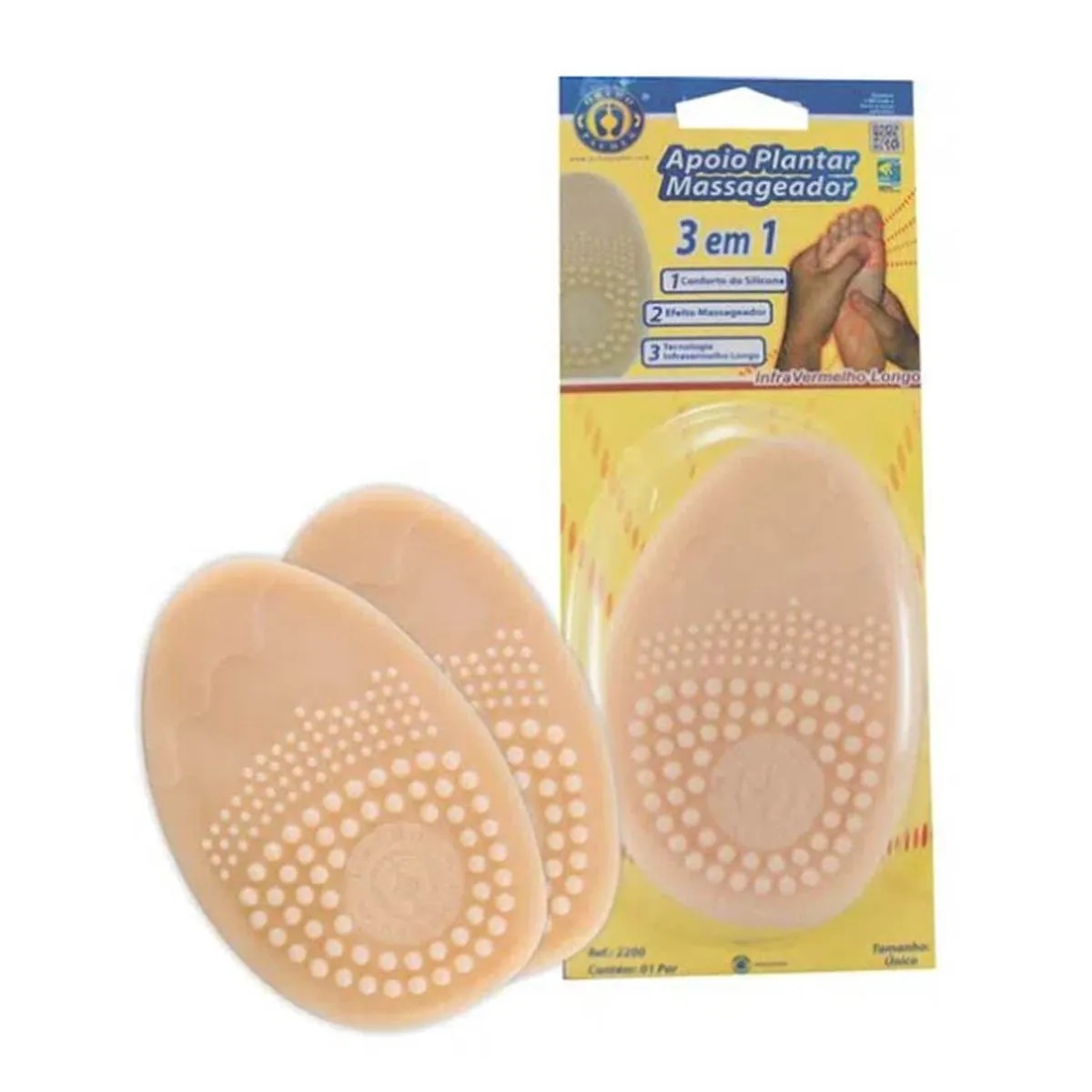 Apoio Plantar De Silicone Com Pontos De Estimulo - Ortho Pauher Apoio