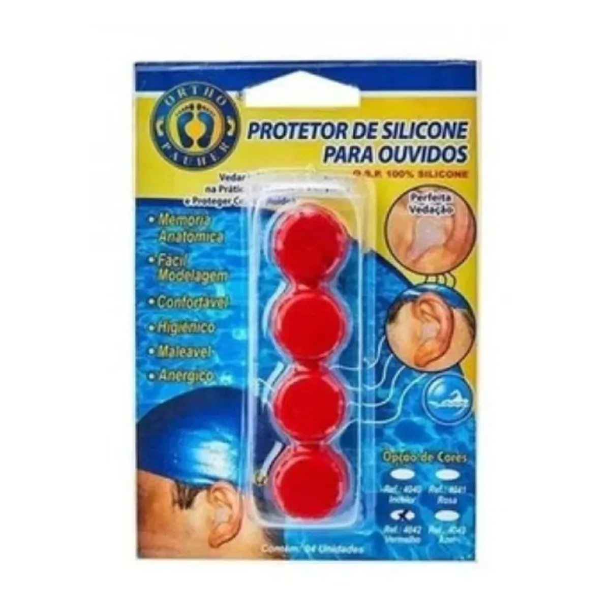 Protetor Para Ouvidos De Silicone - Vermelho - Ortho Pauher