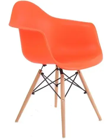 Cadeira Vegas Apoio Bracos Base Madeira Laranja 1020667 Goede