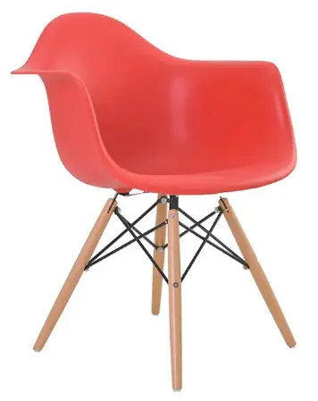 Cadeira Vegas Apoio Bracos Base Madeira Vermelho 1020669 Goede